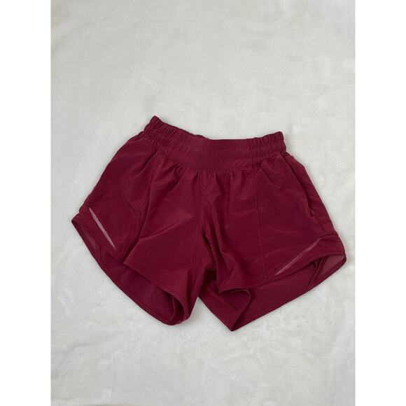 Mint🌟Lululemon Hotty Hot Short II *Long 4" Sz 2 TALL dark red - Picture 1 of 4